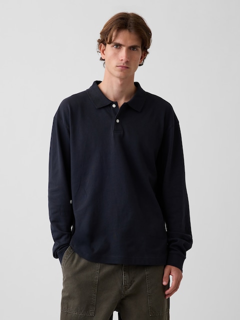 Oversized Pique Polo Shirt