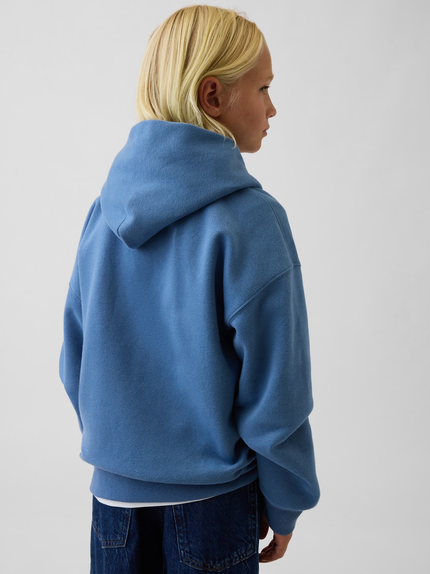 Детское худи Gap VintageSoft Relaxed, цвет: Синий — фото 3