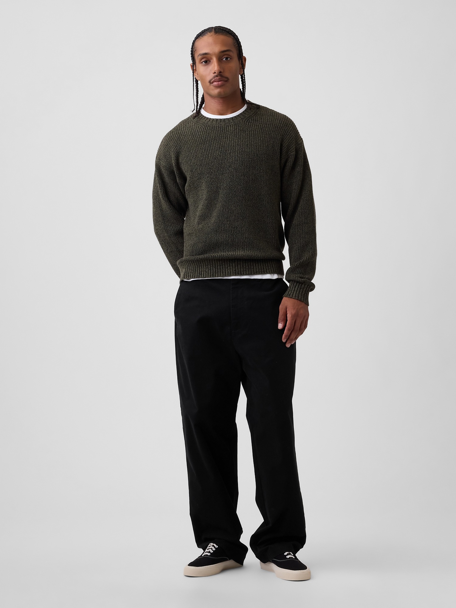 Мужской свитер Gap Relaxed Shaker, цвет: Зелёный — фото 2