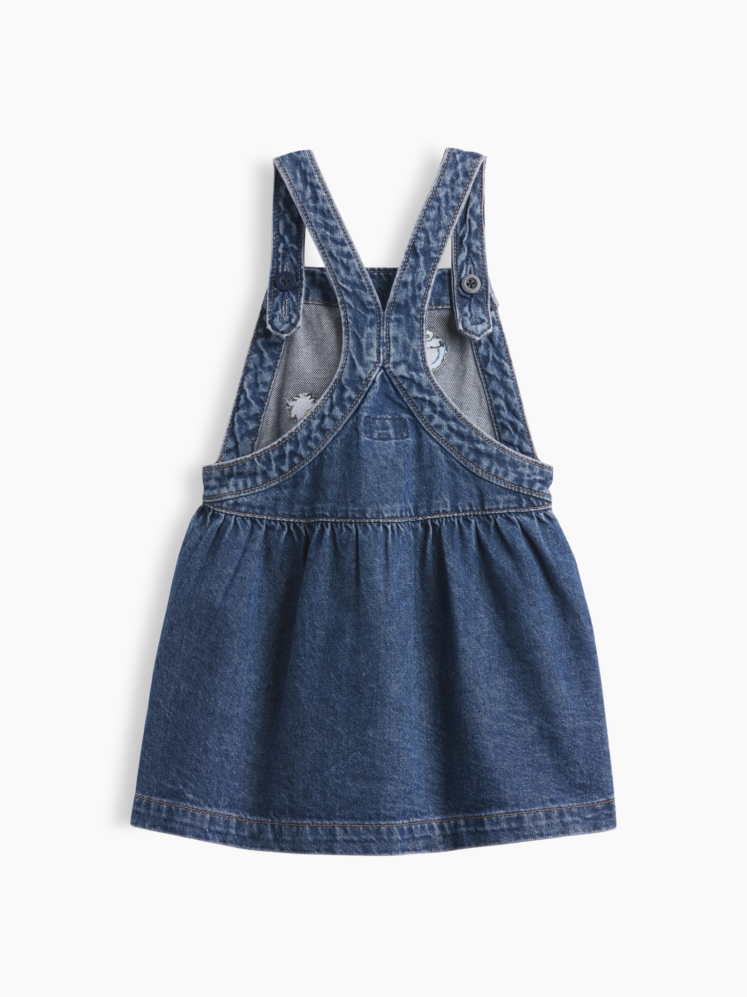Детский джинсовый сарафан Gap Sesame Street, цвет: Средняя варка — фото 3