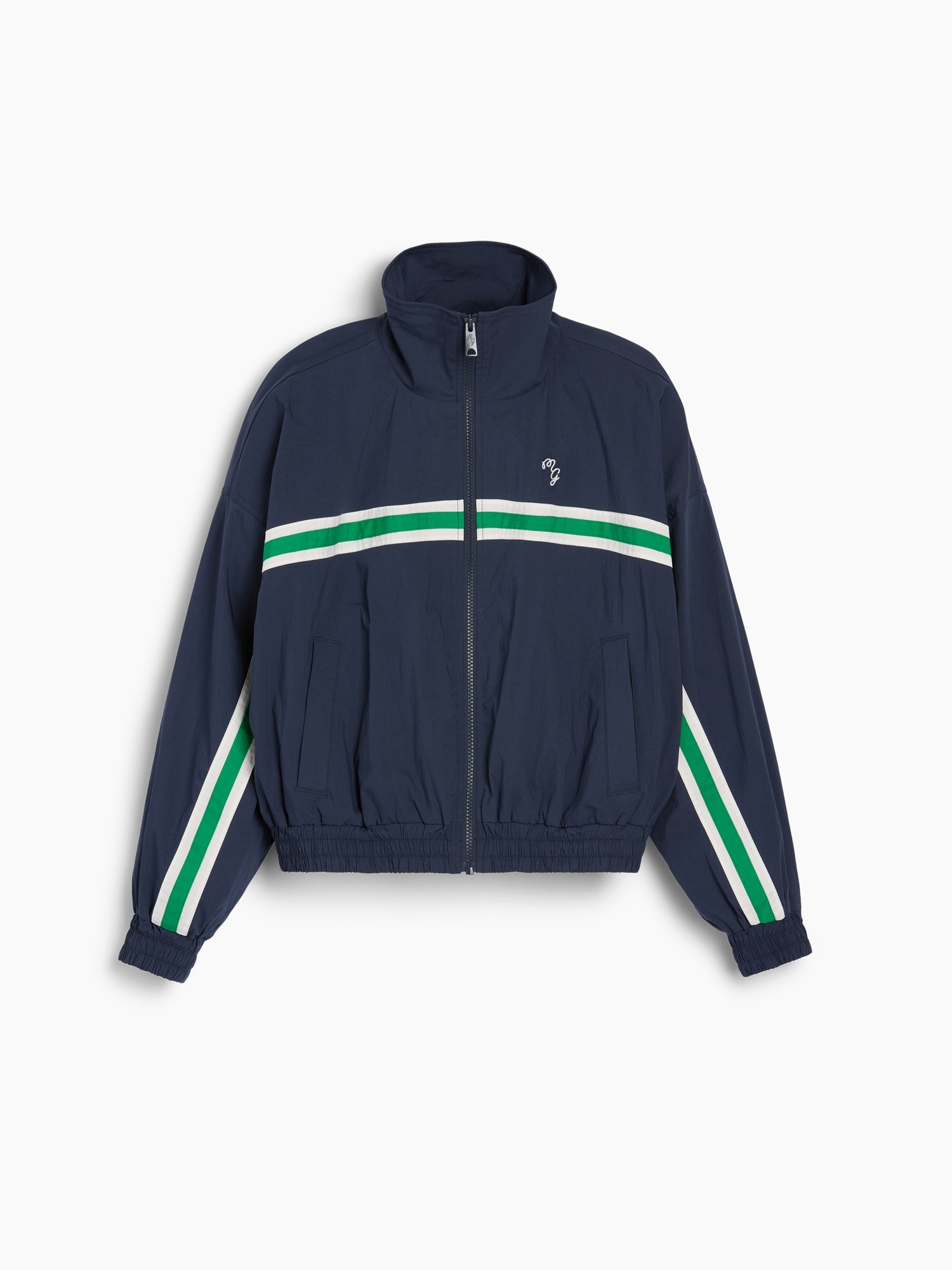 Женская куртка Gap × Malbon Textured Poplin Windbreaker, цвет: Винтажный тёмно-синий — фото 6