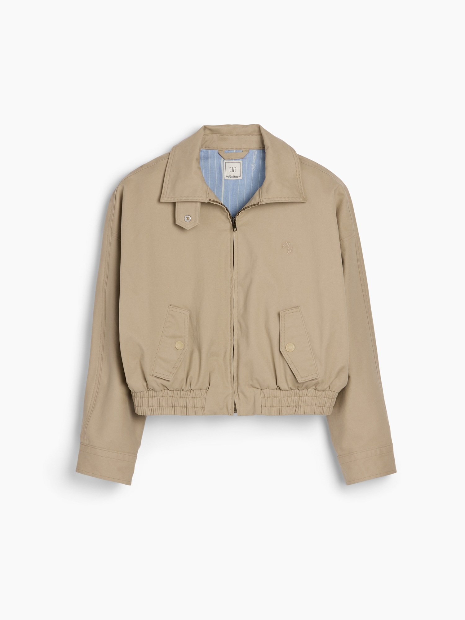 Женская куртка Gap × Malbon Twill Bomber, цвет: Хаки — фото 6