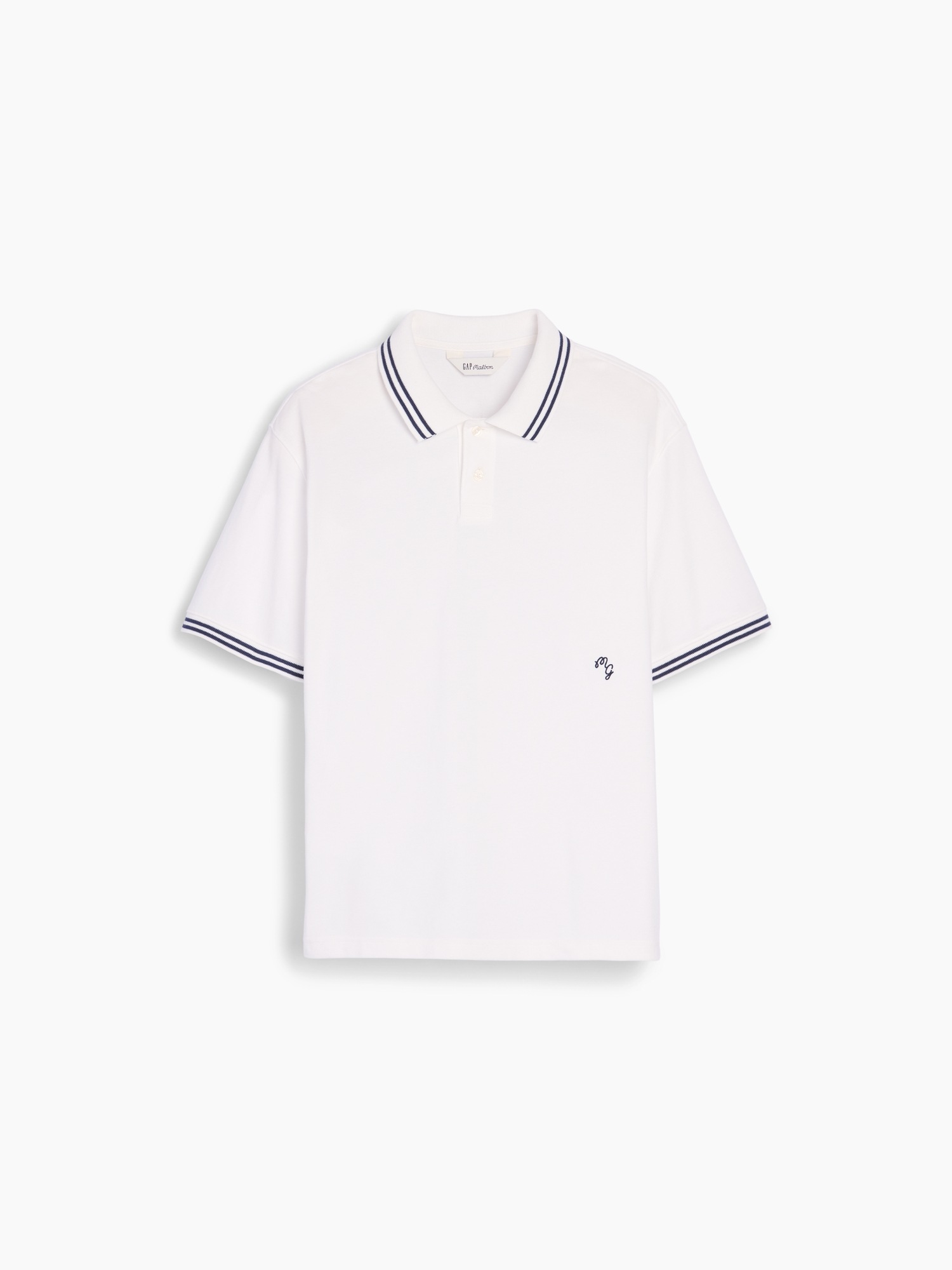 Женское поло Gap × Malbon Relaxed Polo Shirt, цвет: Молочный белый — фото 7