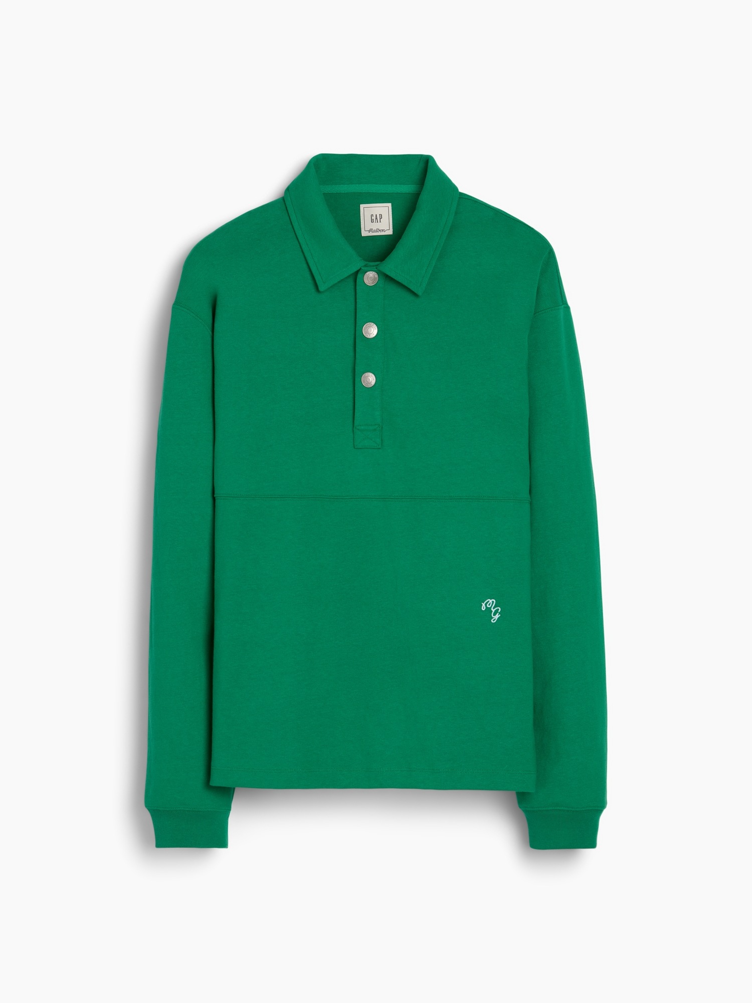 Женский свитер Gap × Malbon Oversized Polo Pullover, цвет: Зелёный — фото 7