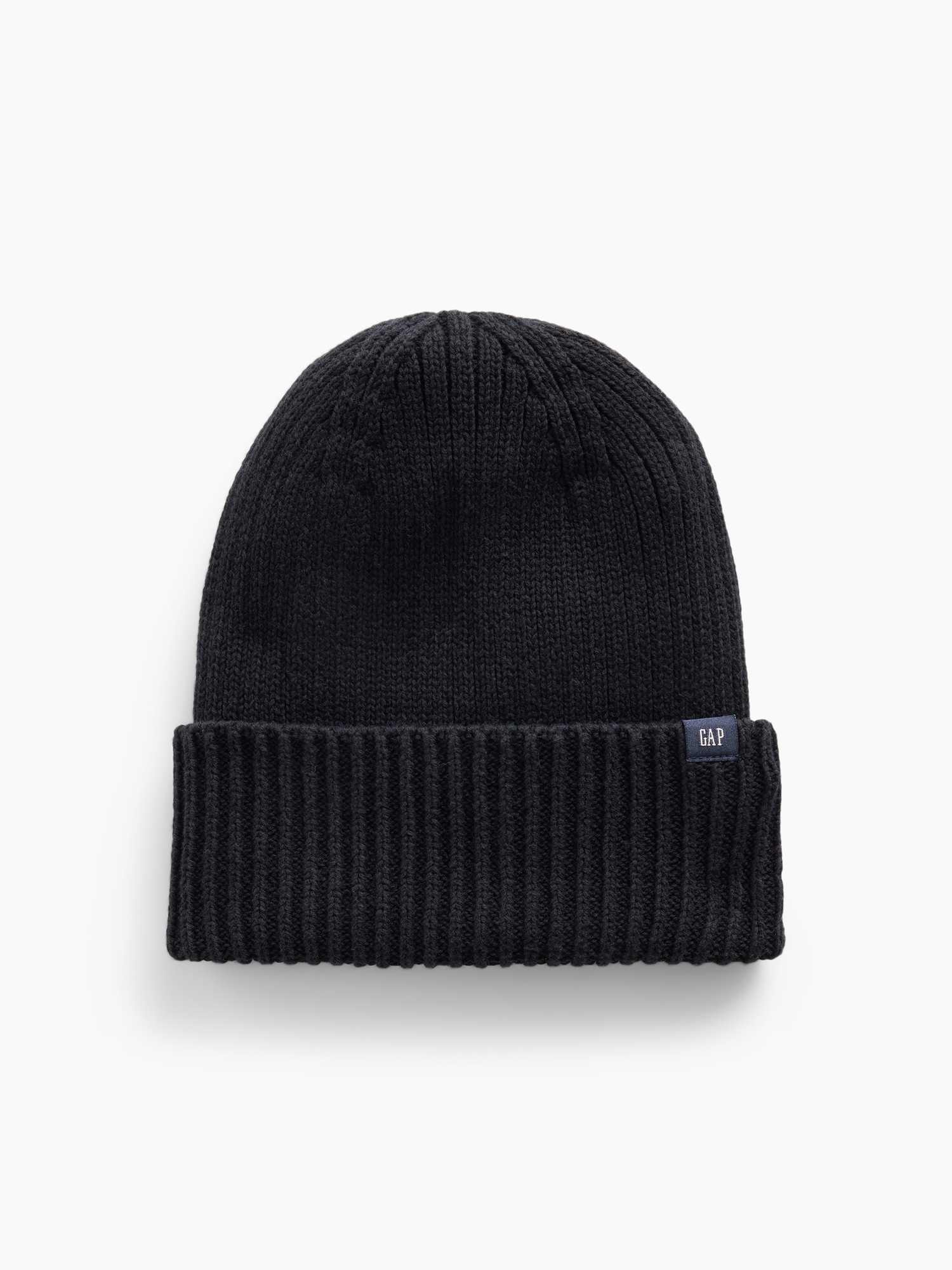 Детская шапка Gap 100% Cotton Rib Knit Beanie, цвет: Чёрный