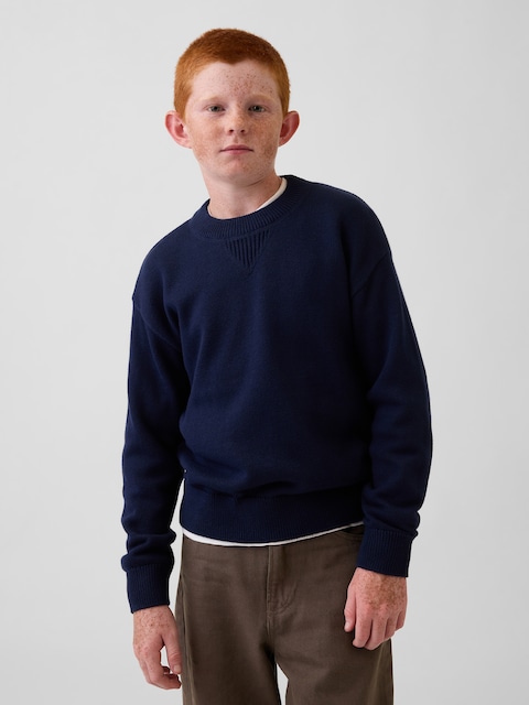 100% Cotton Relaxed Shaker Sweater