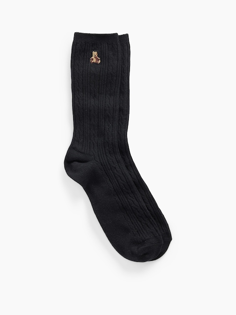 Brannan Bear Cable-Knit Crew Socks