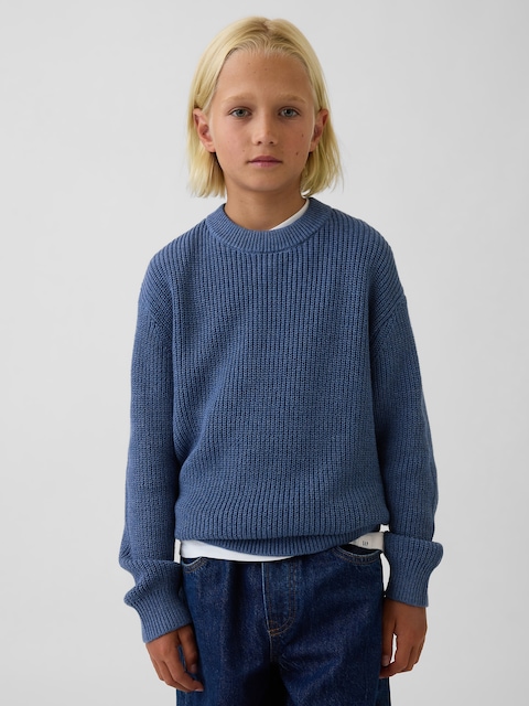 100% Cotton Relaxed Shaker Sweater