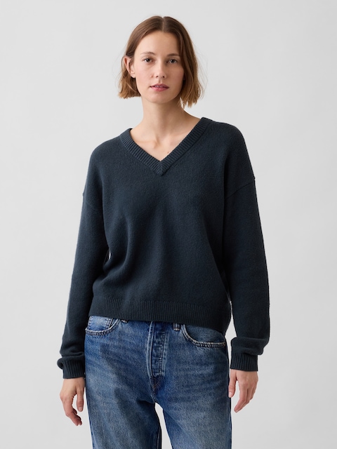 CashSoft Oversized V-Neck Sweater