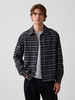 Relaxed Straight-Hem Flannel Shirt | Gap