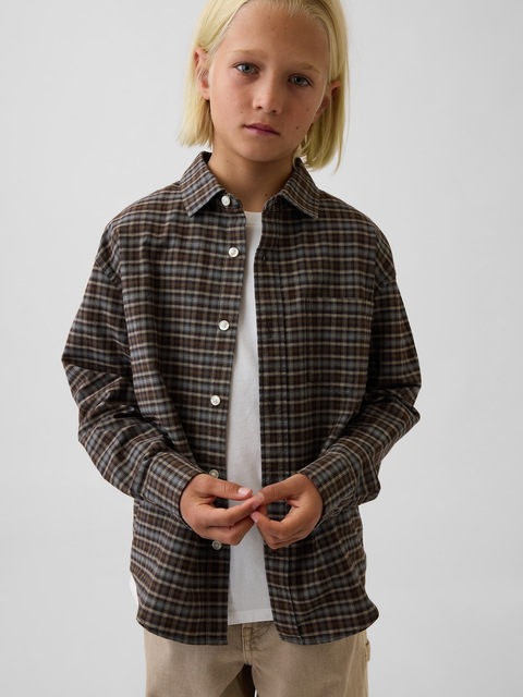 Kids Relaxed Plaid Oxford Shirt