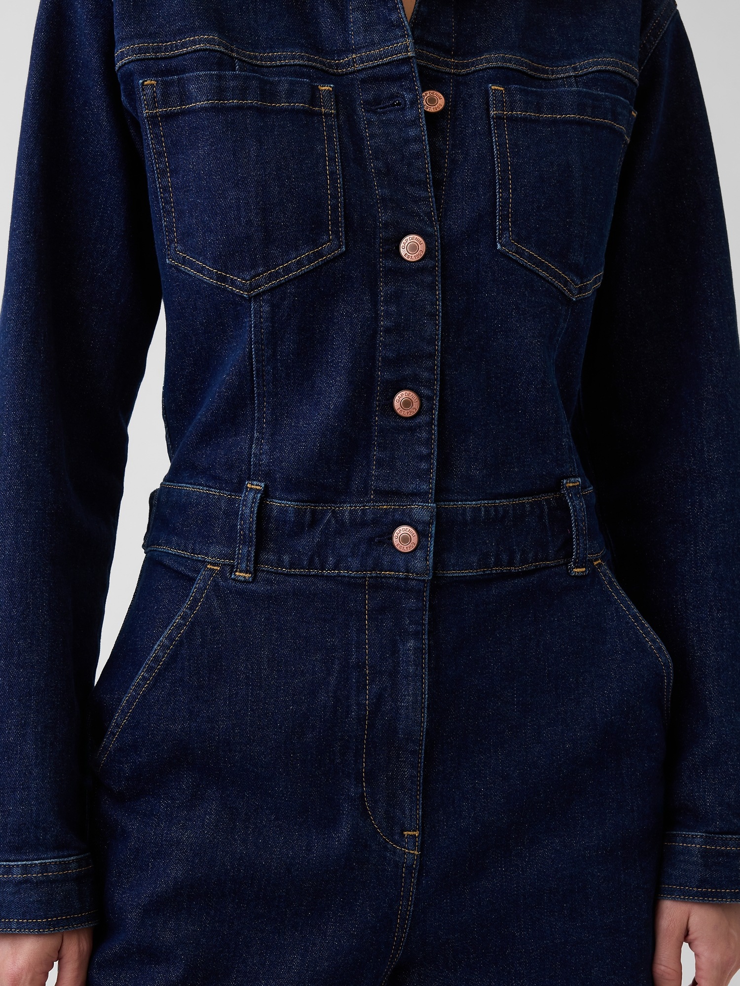 Женские комбинезоны Gap Denim Stride Wide-Leg Jumpsuit — фото 3