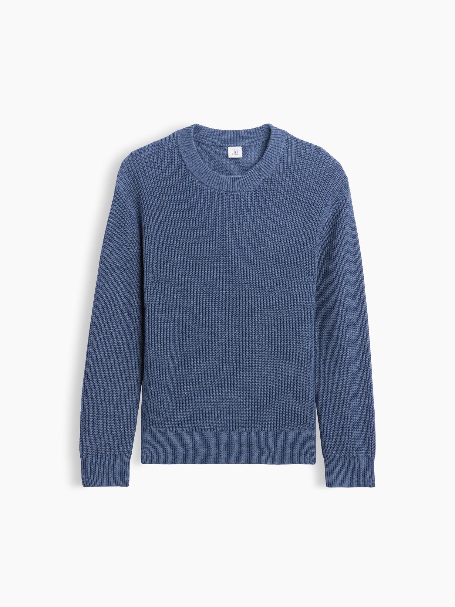 Детский свитер Gap 100% Cotton Relaxed Shaker, цвет: Синий — фото 2