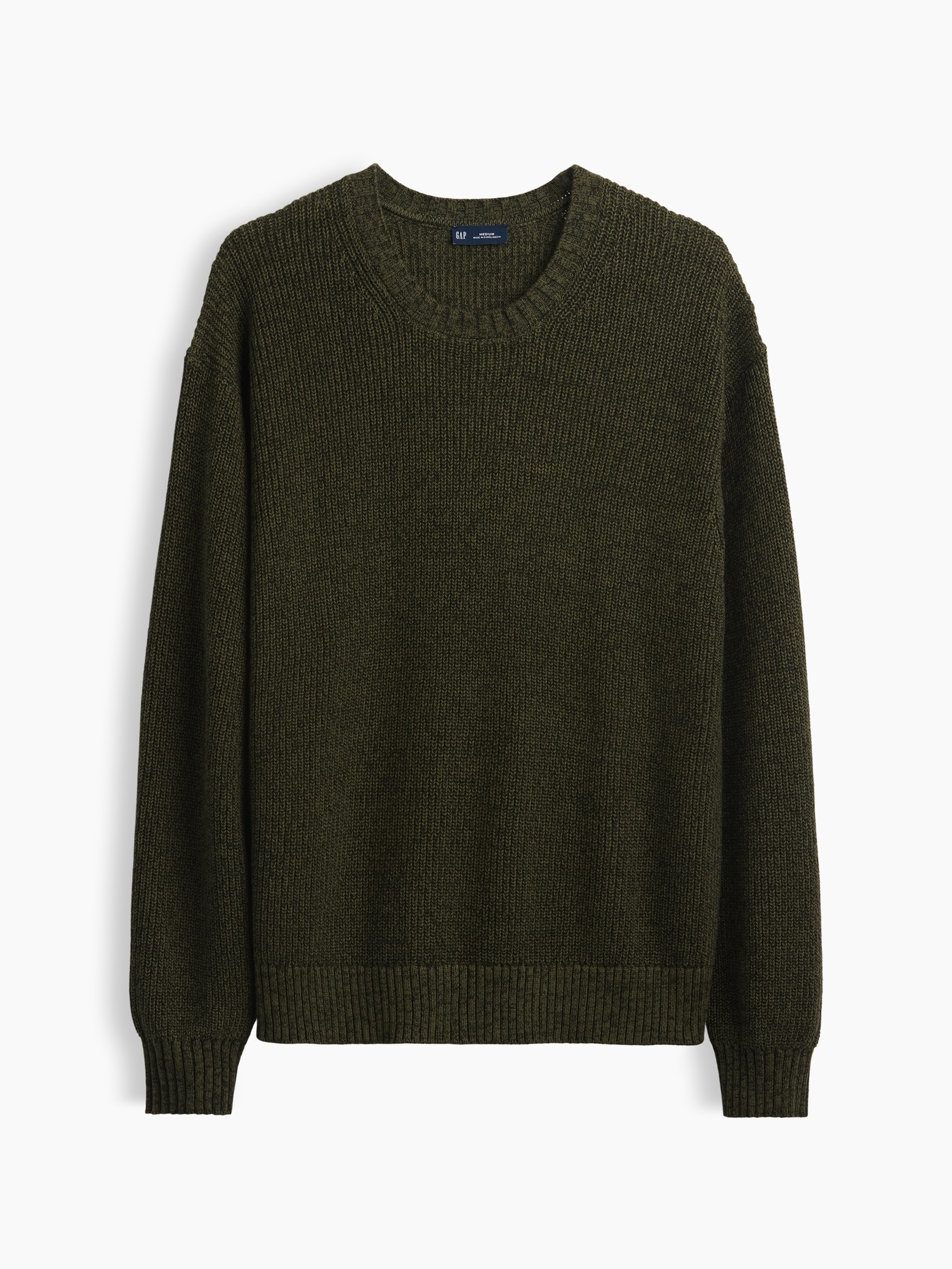 Мужской свитер Gap Relaxed Shaker, цвет: Зелёный — фото 4
