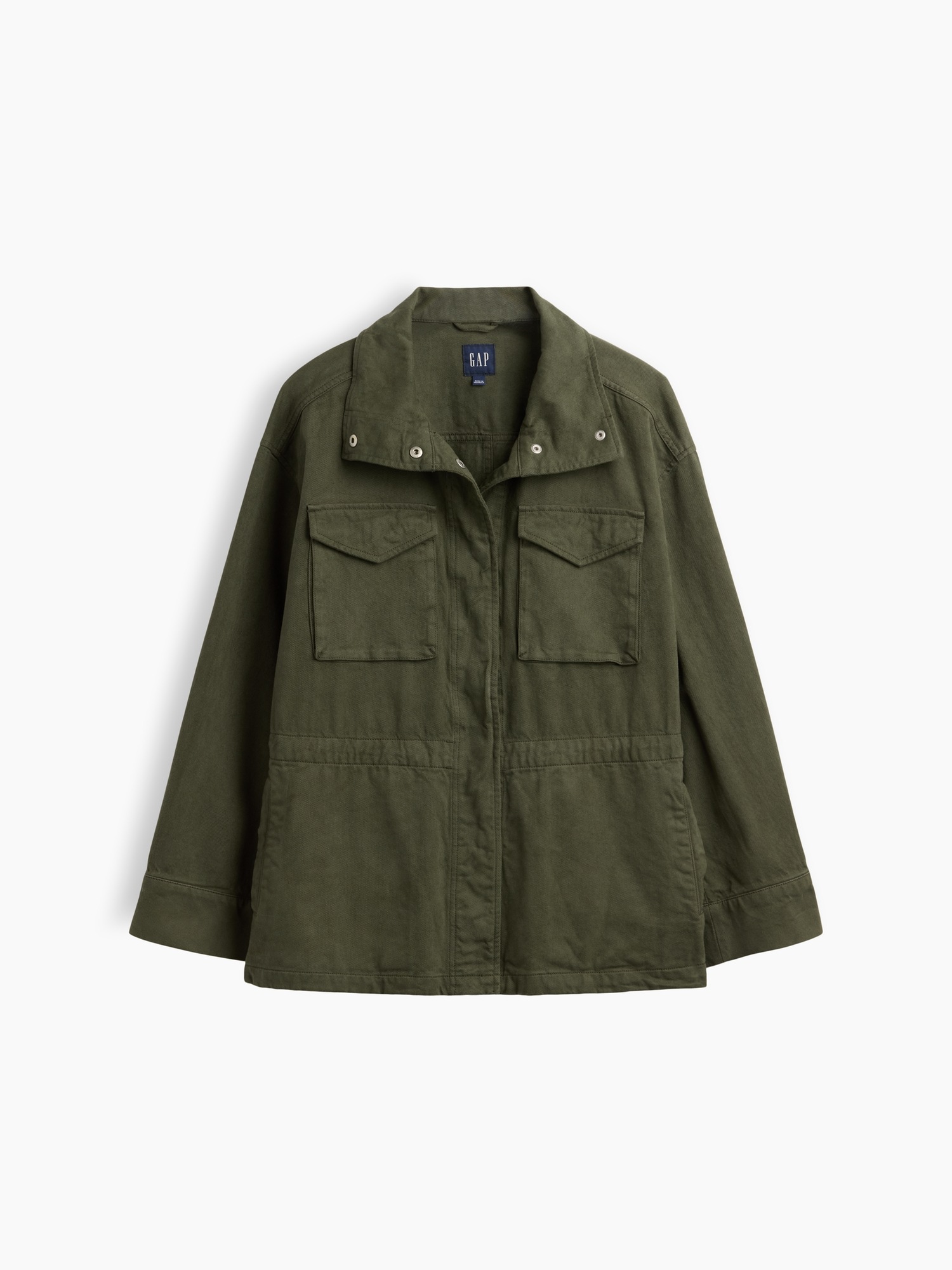 Женская куртка Gap Oversized Utility Swing, цвет: Чёрный мох зелёный — фото 5