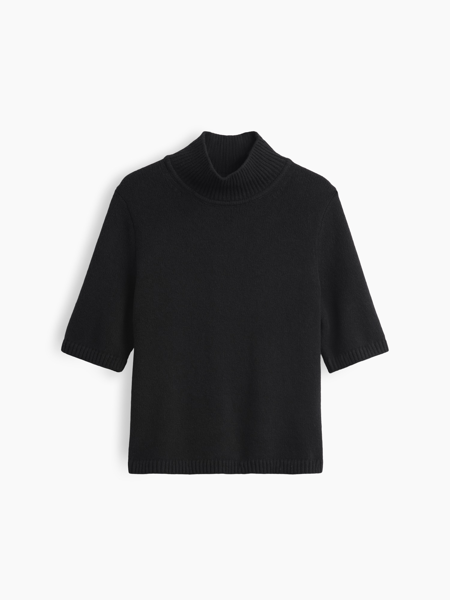 Женский свитер Gap CashSoft Mockneck Elbow-Sleeve, цвет: Чёрный — фото 4