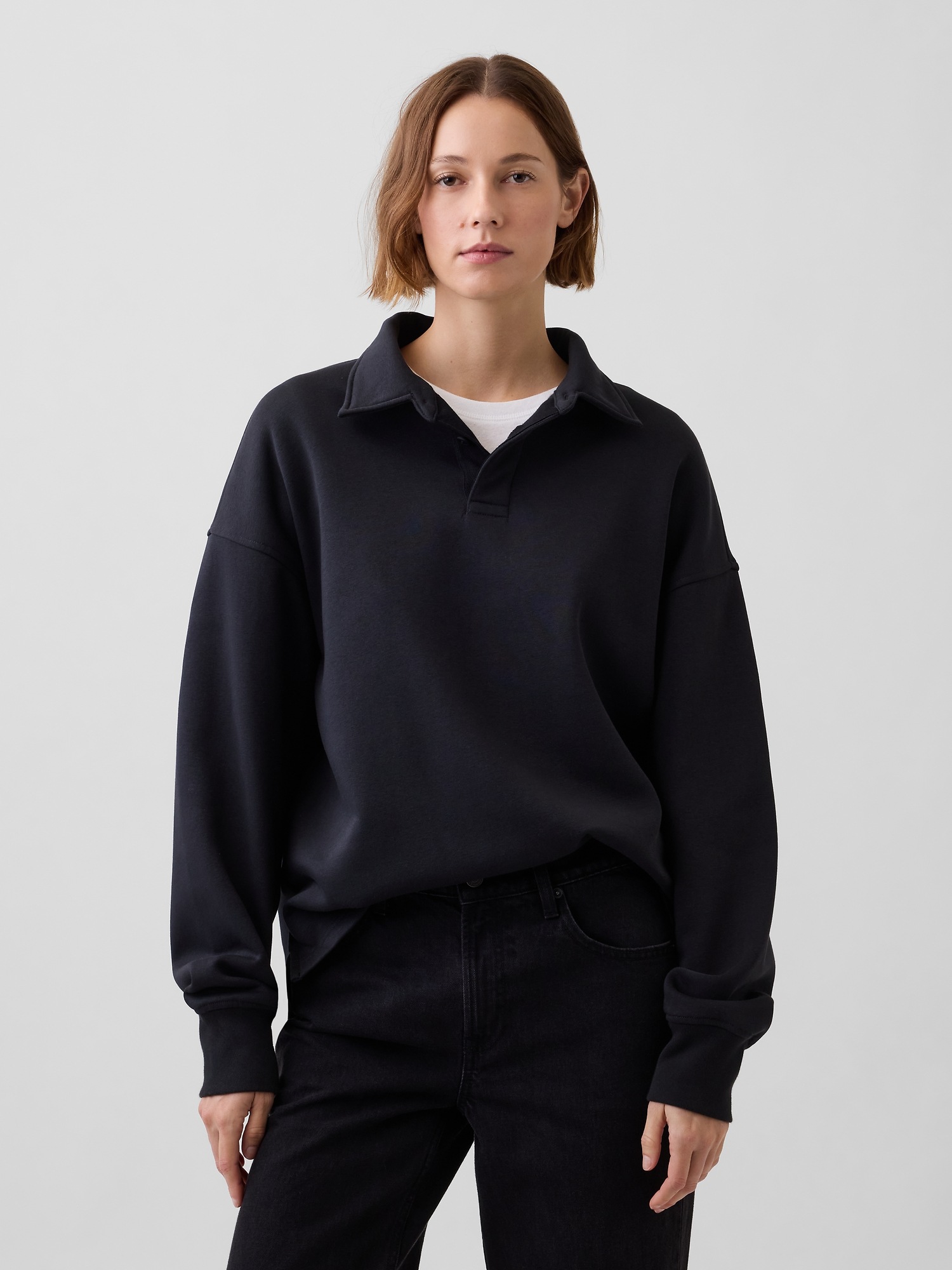Мужские худи Gap VintageSoft Oversized Polo Sweatshirt — фото 5