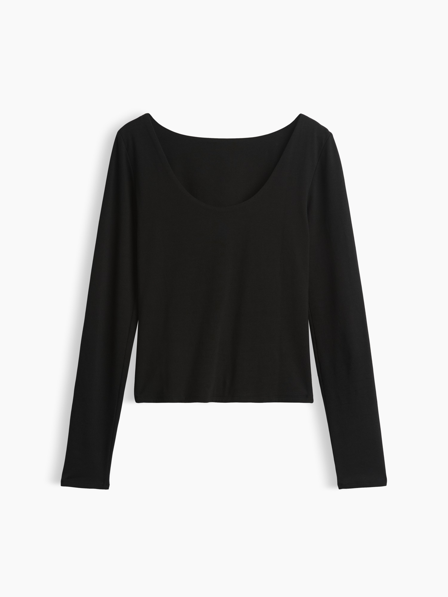 Женская футболка Gap CloseKnit Jersey Scoop-Back, цвет: Чёрный — фото 5
