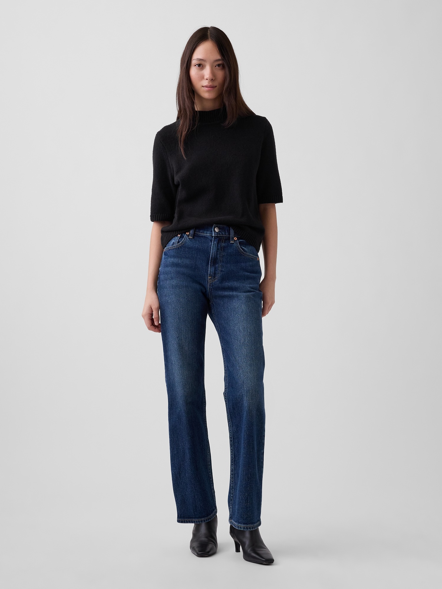 Женский свитер Gap CashSoft Mockneck Elbow-Sleeve, цвет: Чёрный — фото 2
