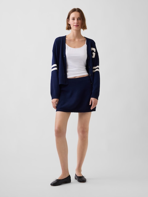100% Cotton Mini Sweater Skort