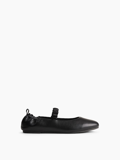 Kids Ruched Vegan Leather Flats