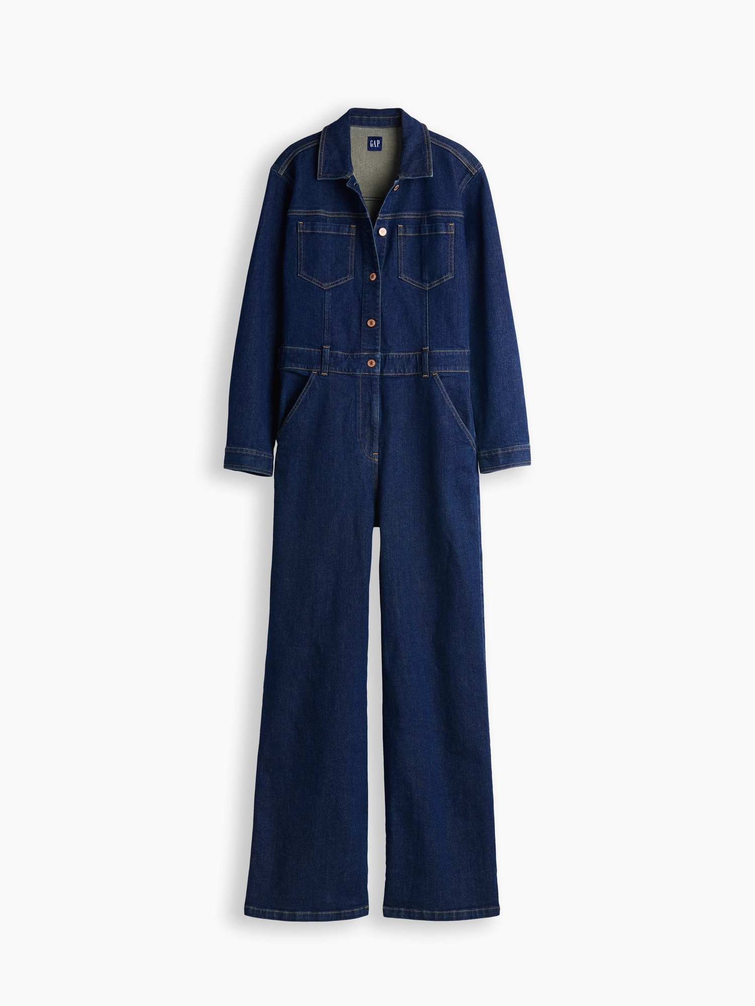 Женские комбинезоны Gap Denim Stride Wide-Leg Jumpsuit — фото 4