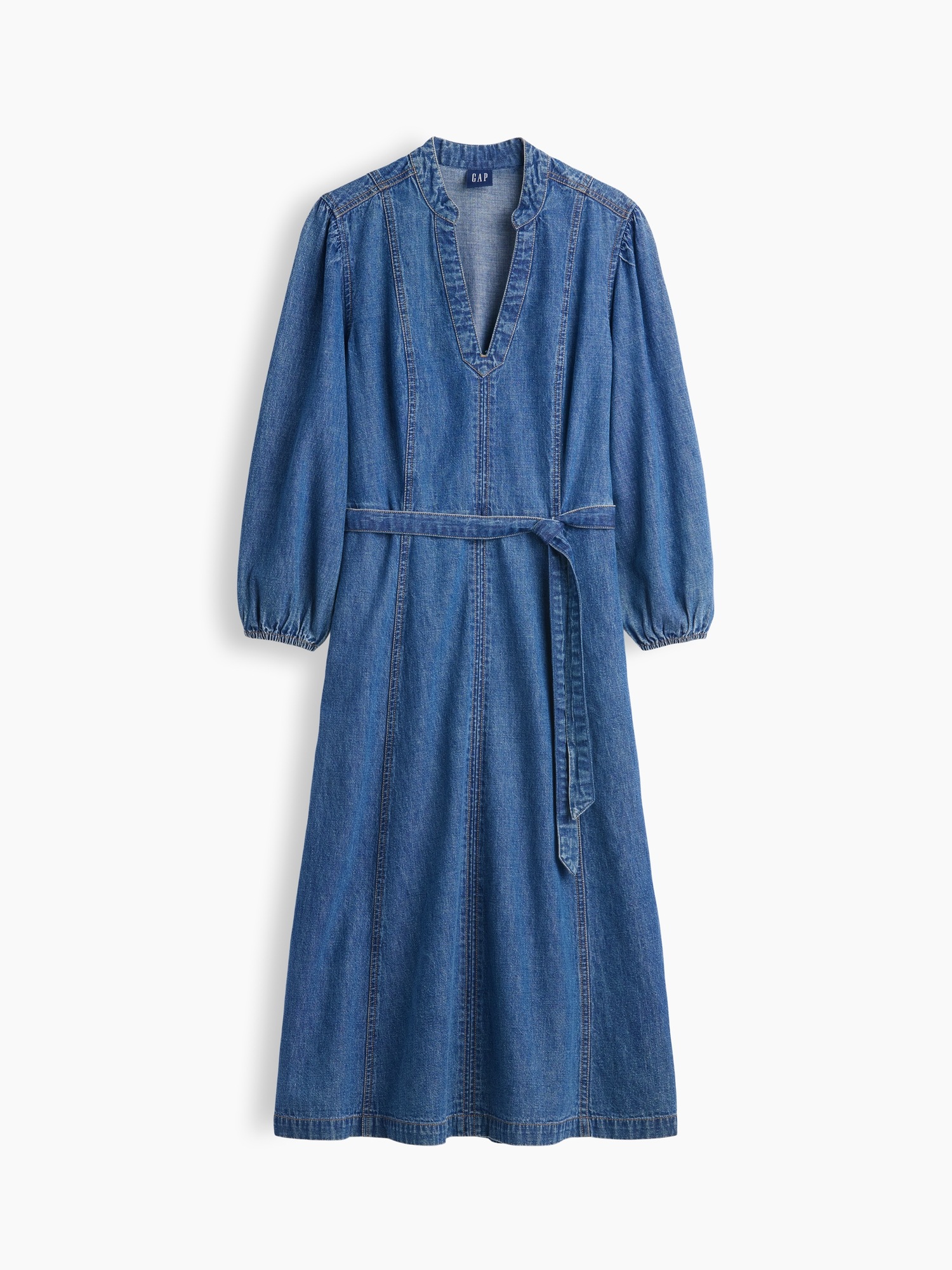 Женские платья Gap Denim Tie-Belt Midi Dress — фото 5