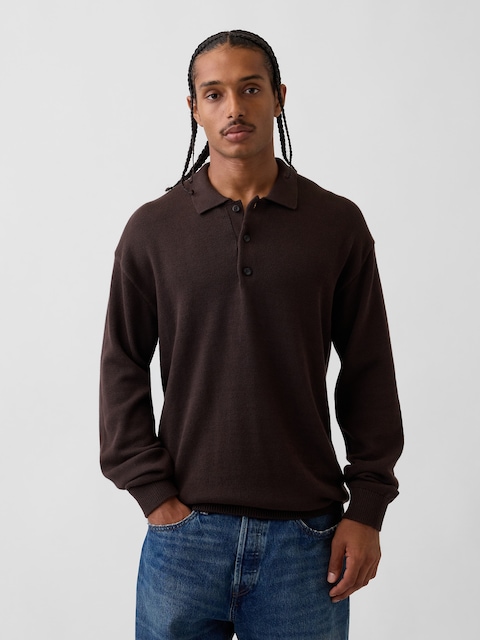 Relaxed Polo Sweater