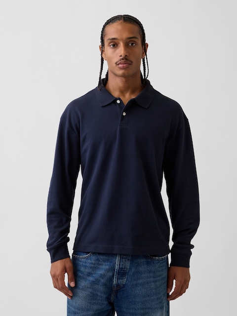 Oversized Pique Polo Shirt