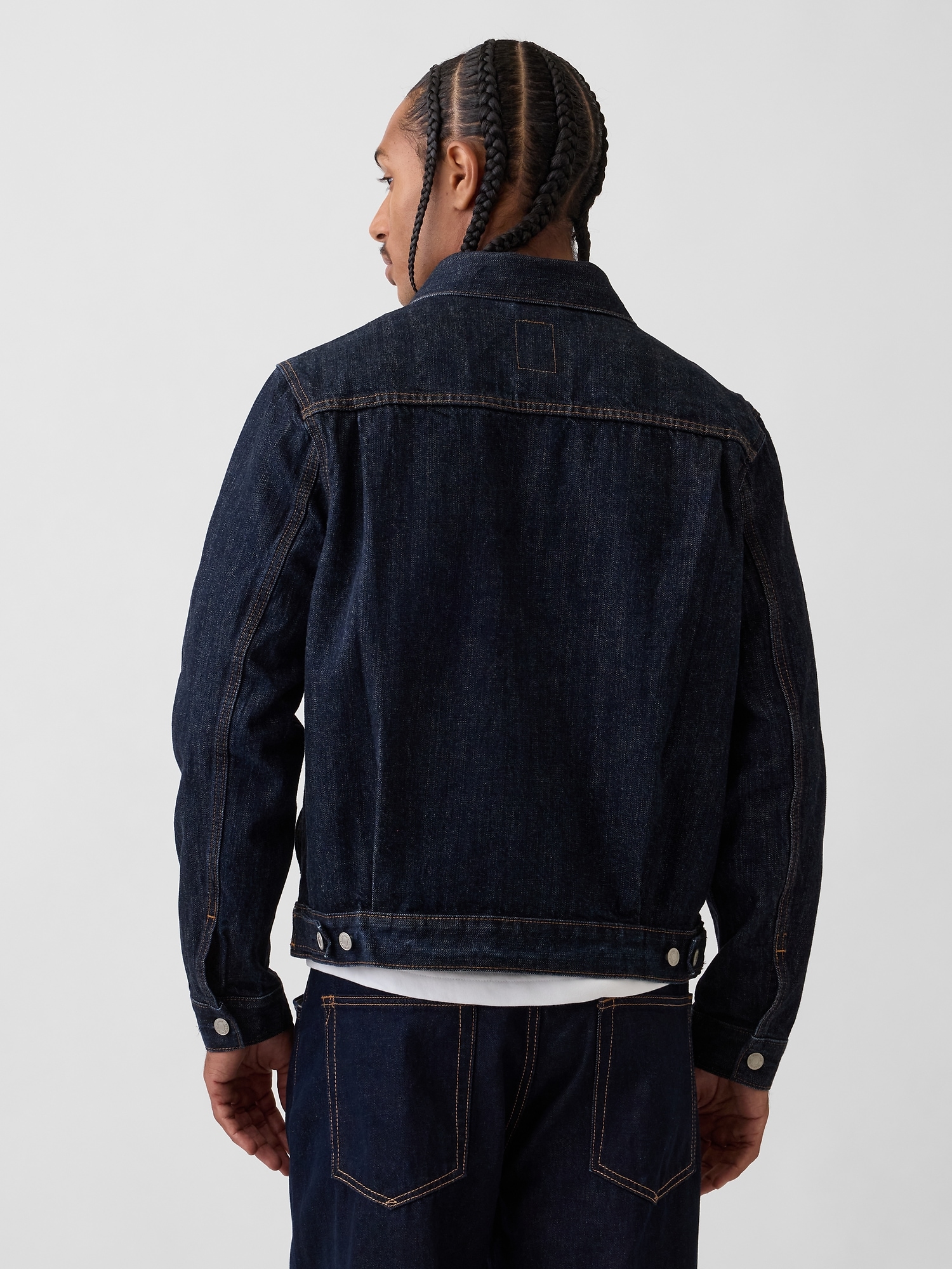 Мужская куртка Gap Heavyweight Denim Jacket, цвет: Dark Rinse — фото 3
