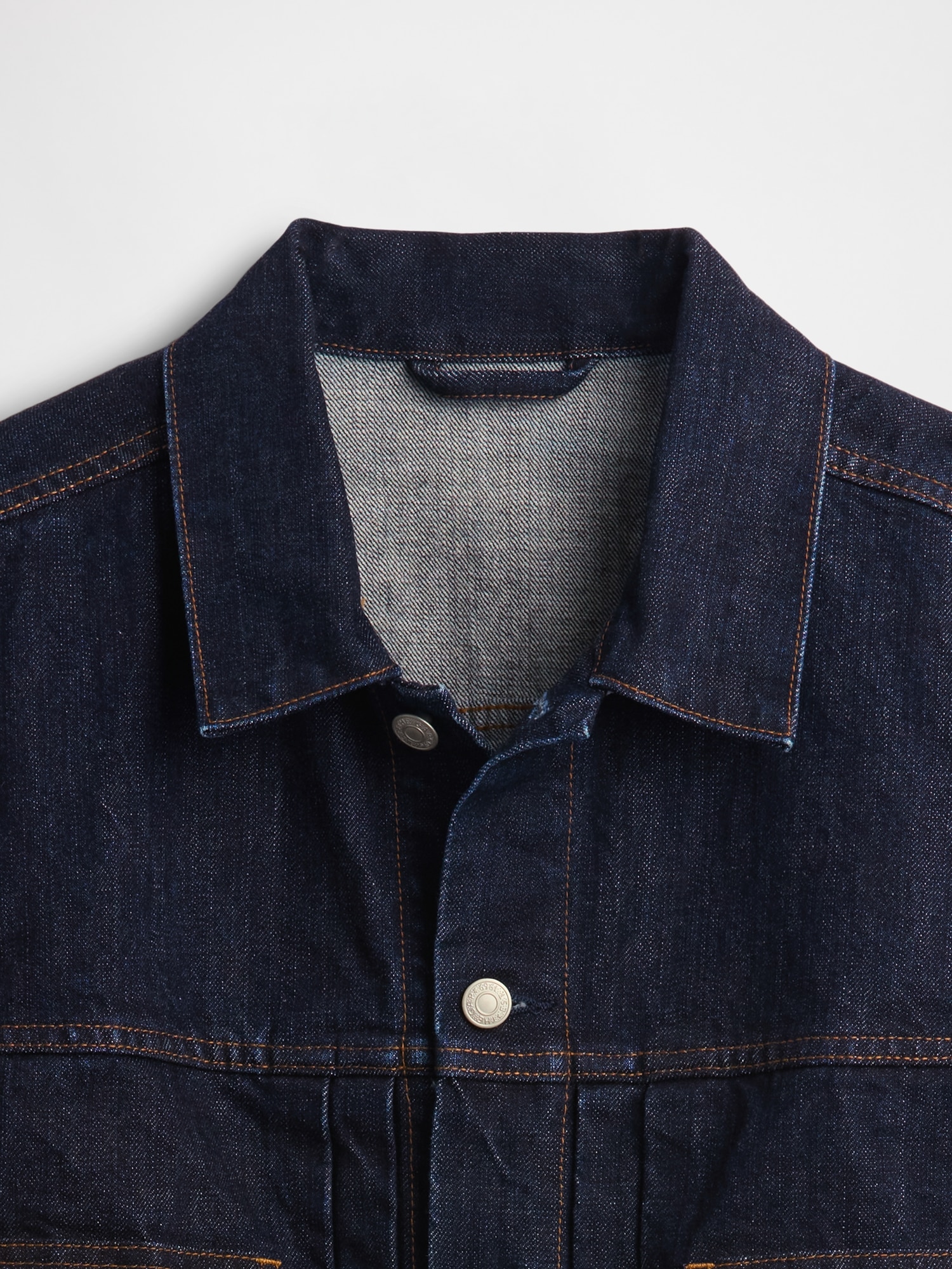 Мужская куртка Gap Heavyweight Denim Jacket, цвет: Dark Rinse — фото 4