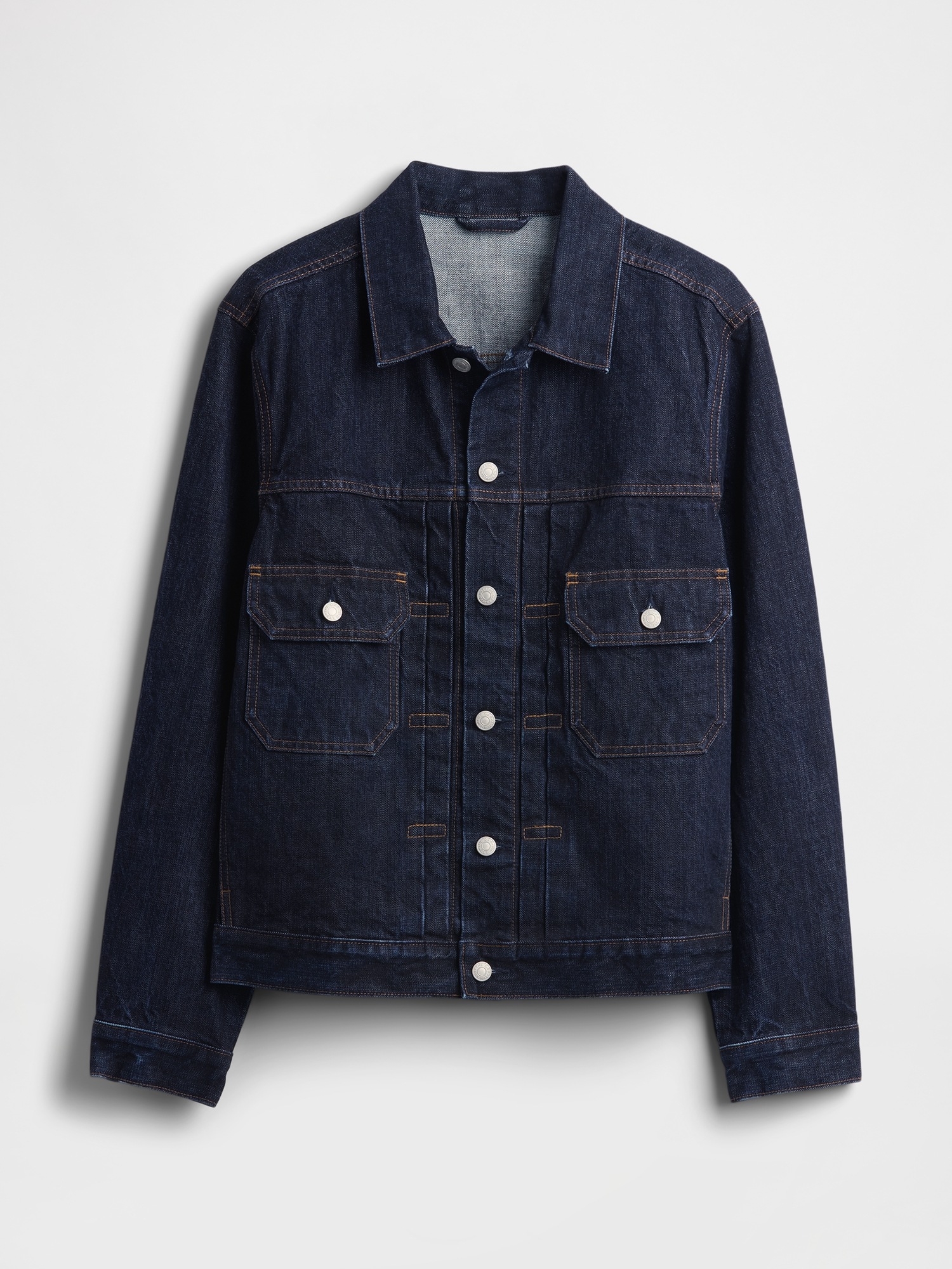 Мужская куртка Gap Heavyweight Denim Jacket, цвет: Dark Rinse — фото 5