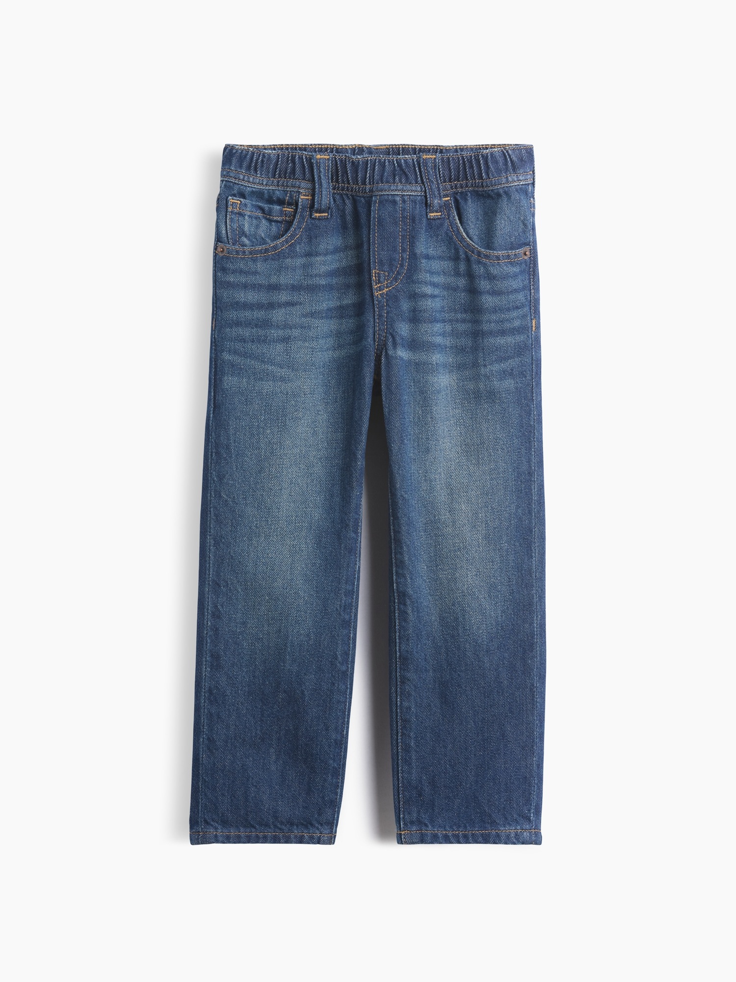 Джинсы Gap Pull-On Relaxed Straight Jeans для малышей, цвет: Тёмная варка индиго — фото 2