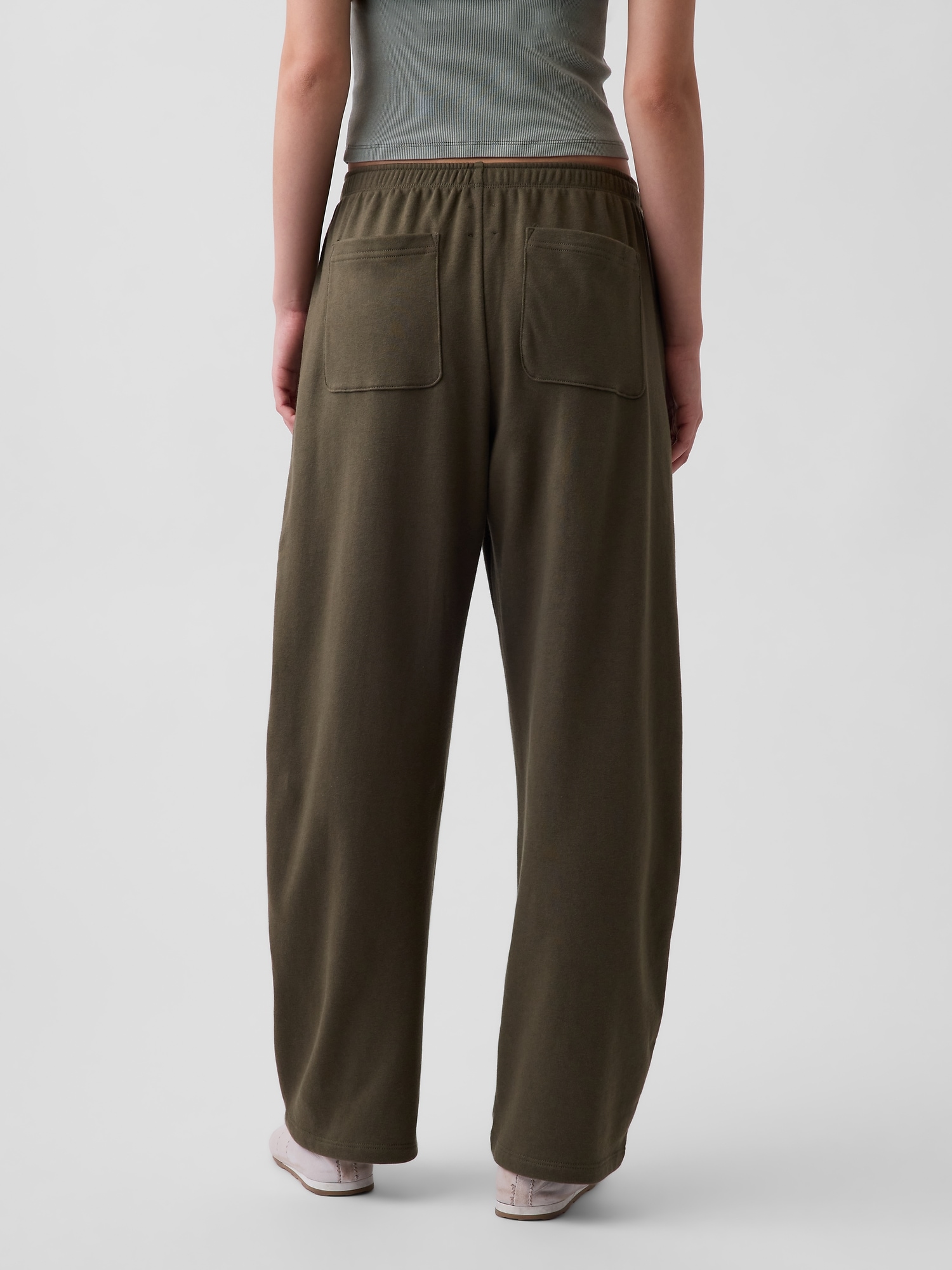 Женские брюки Gap VintageSoft Terry Double-Knee Sweatpants, цвет: Зелёный — фото 4