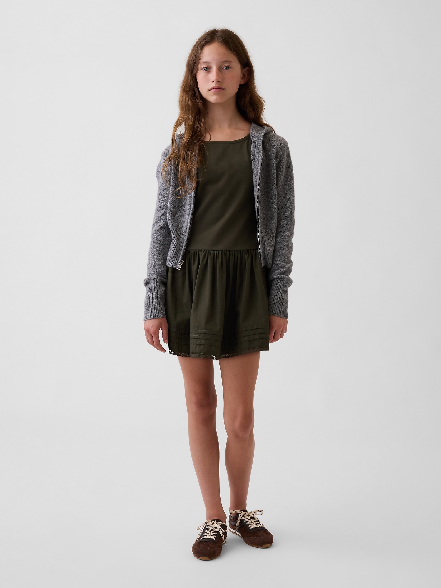 Детские платья Gap Kids Mixed Media Drop-Waist Dress — фото 3