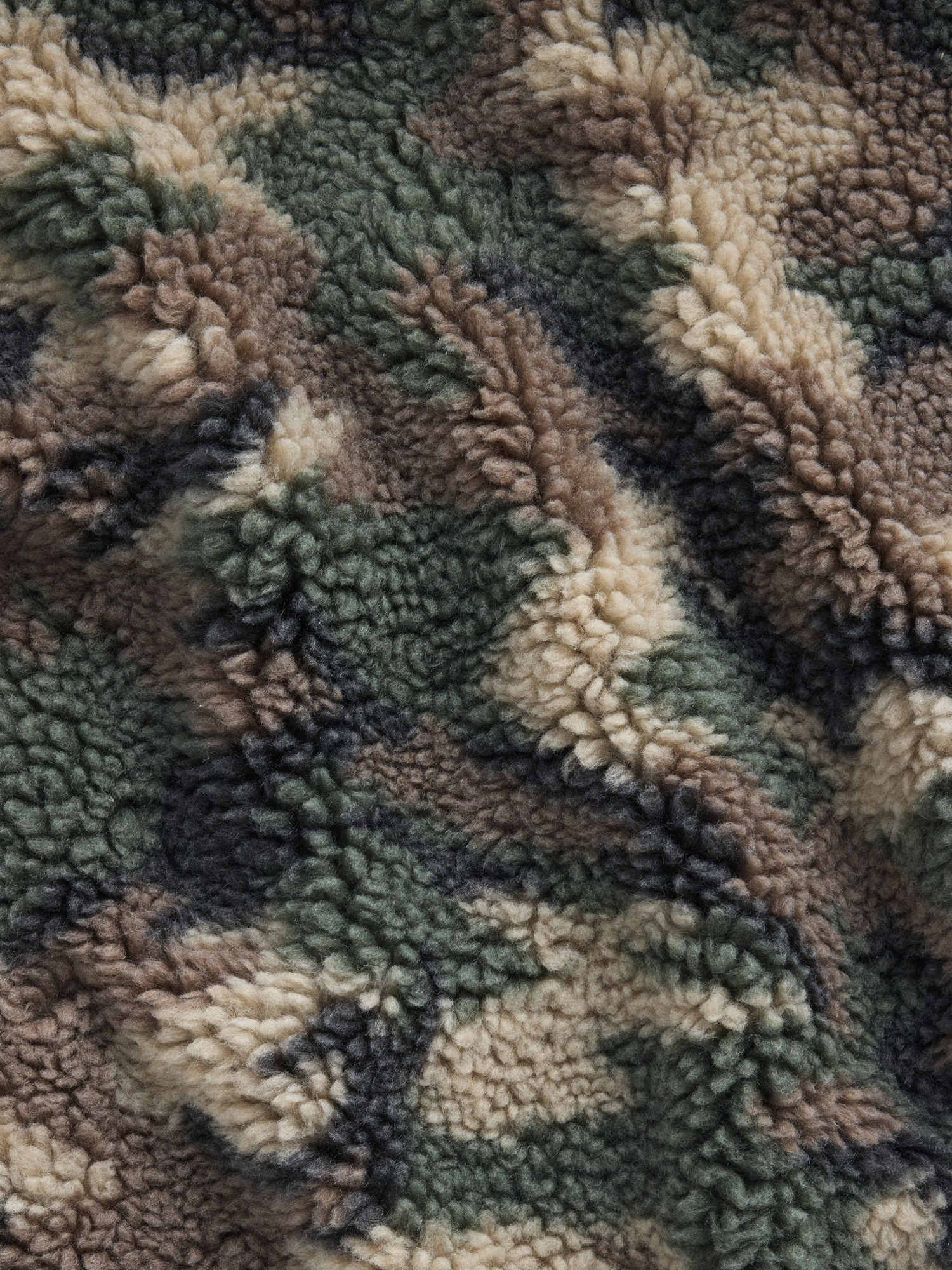 Детская куртка Gap Sherpa Relaxed Camo Zip, цвет: Камуфляжный — фото 5