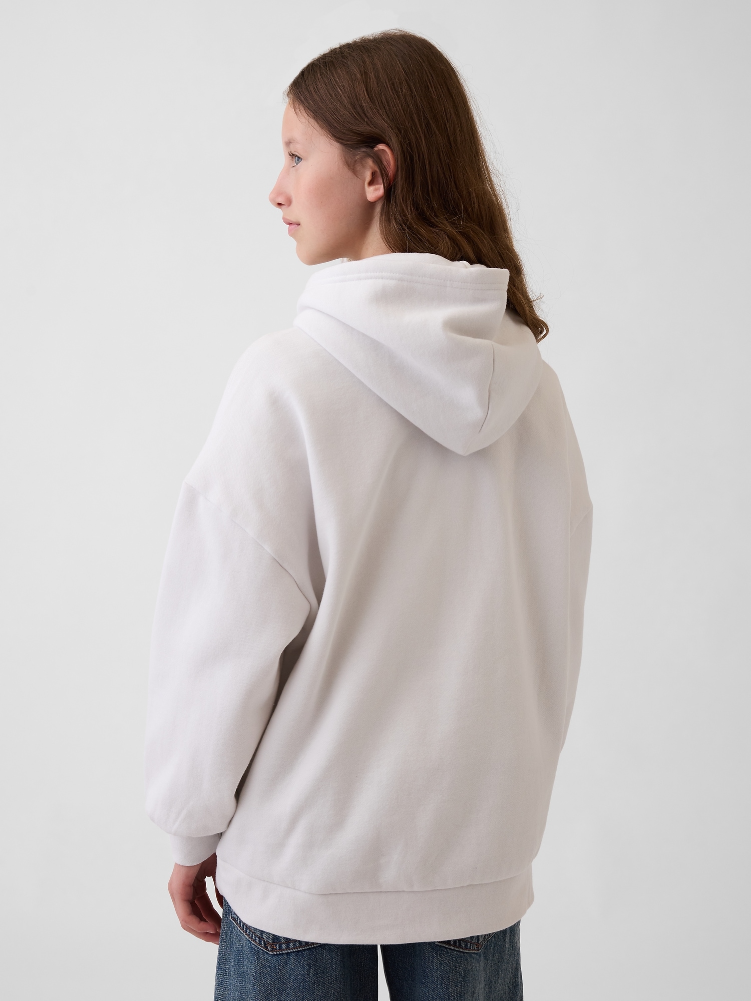 Детское худи Gap VintageSoft Oversized Logo, цвет: Бежевый — фото 3