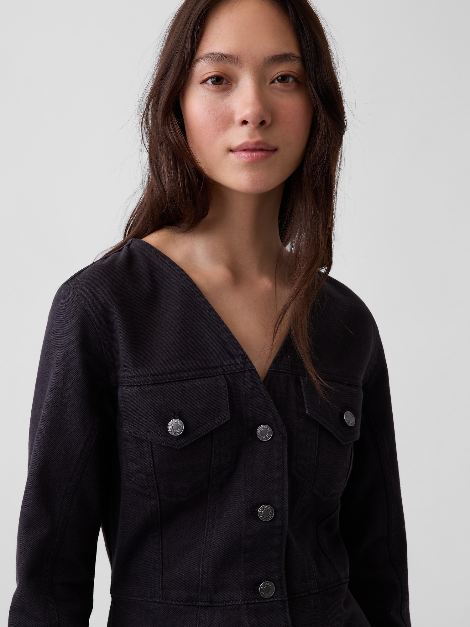 Женские платья Gap V-Neck Button-Front Mini Dress — фото 2