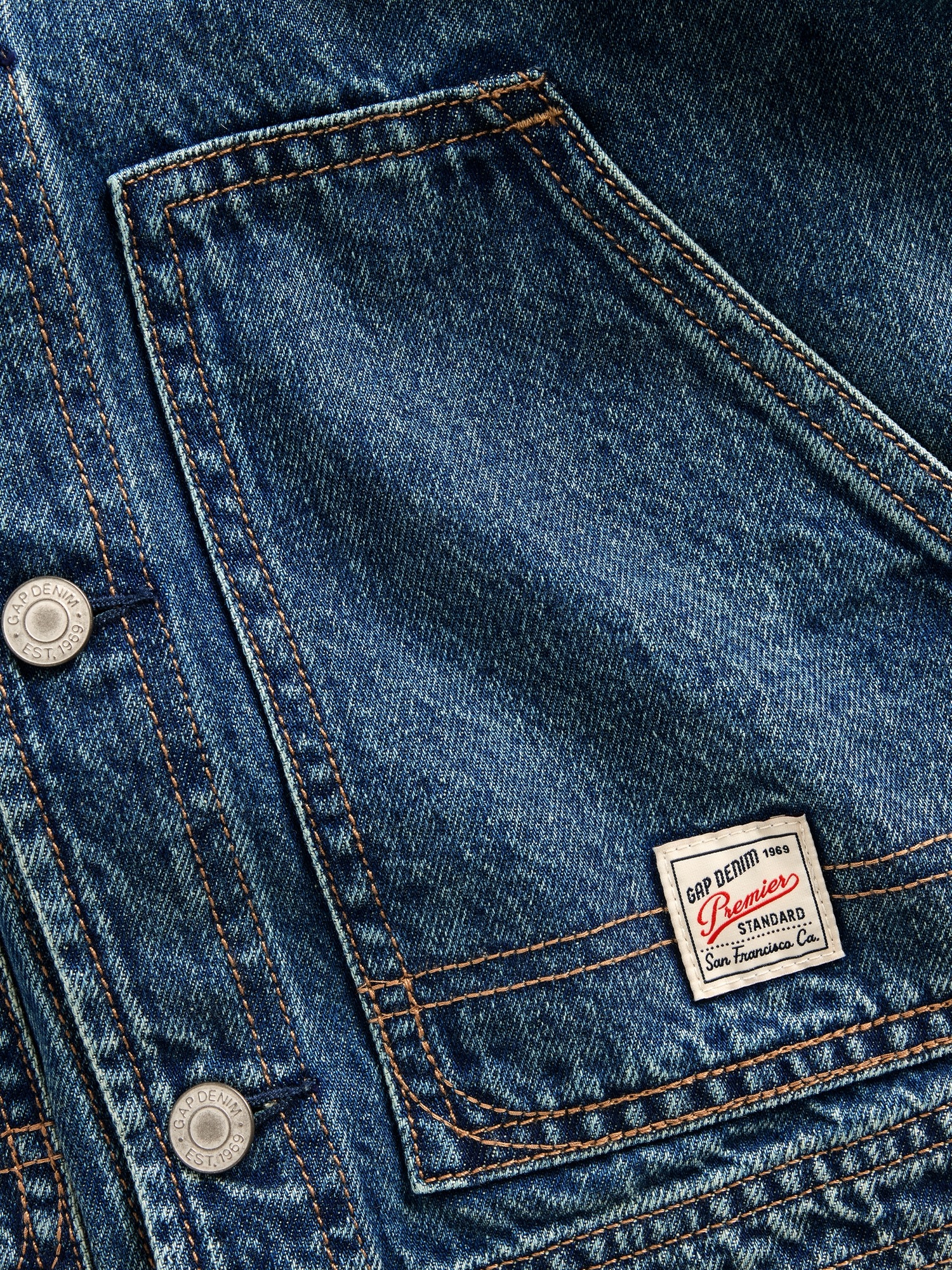 Детская куртка Gap Denim Chore, цвет: Средняя варка — фото 5