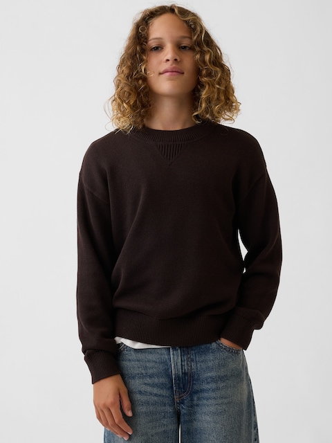 100% Cotton Relaxed Shaker Sweater