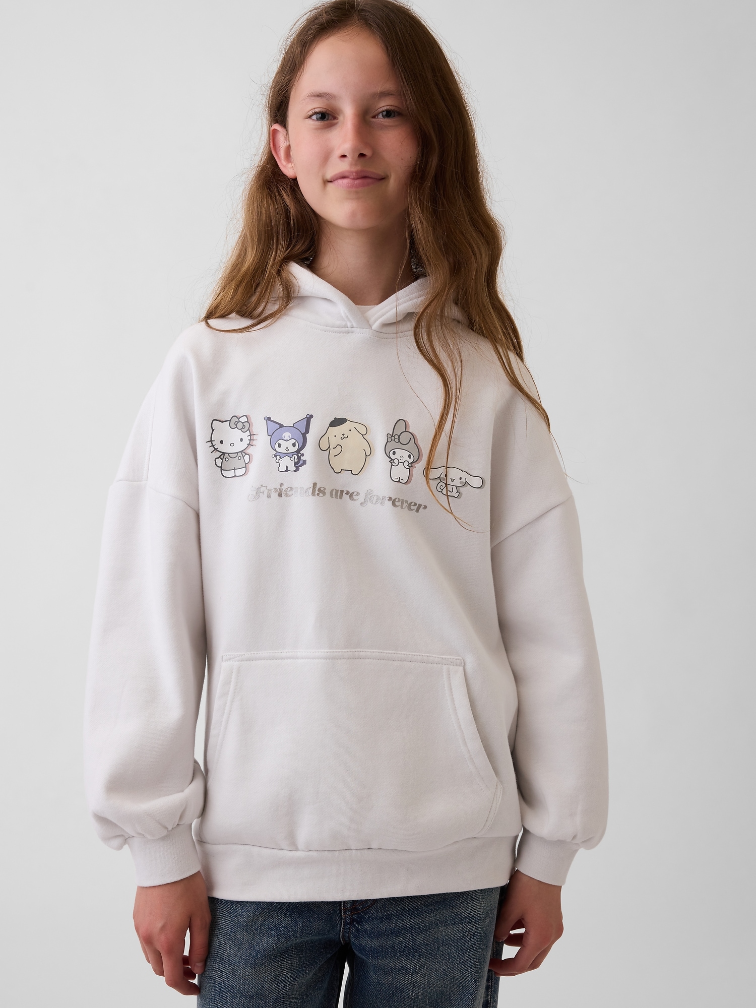 Детское худи Gap VintageSoft Oversized Logo, цвет: Бежевый
