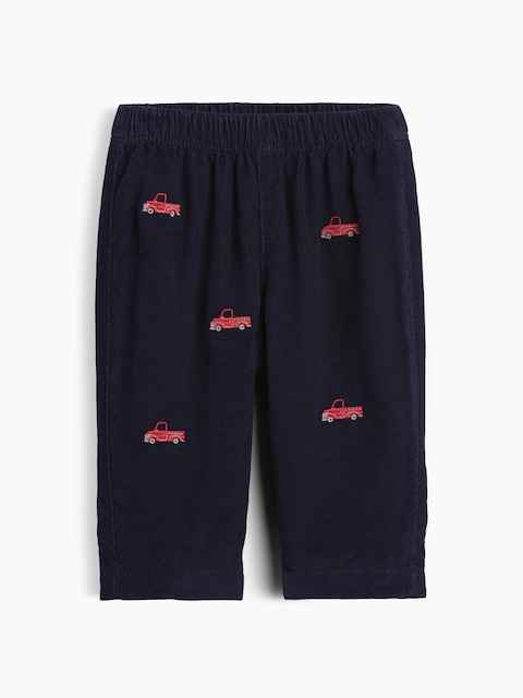 Baby Corduroy Embroidered Pull-On Pants