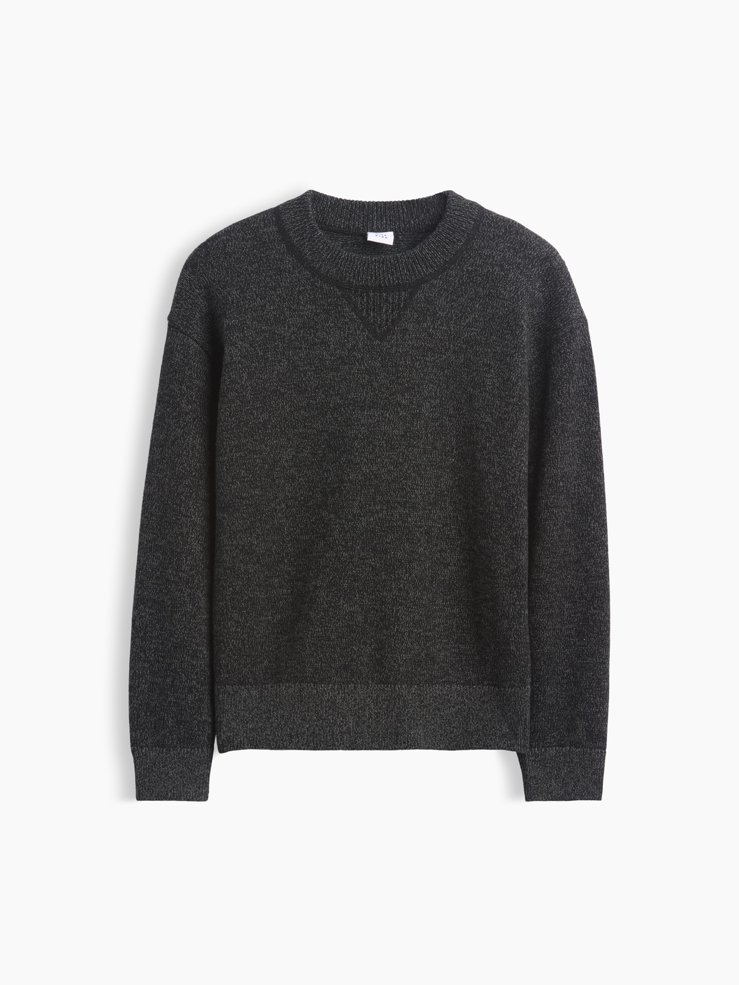 Детский свитер Gap 100% Cotton Relaxed, цвет: Чёрный меланжевый — фото 2