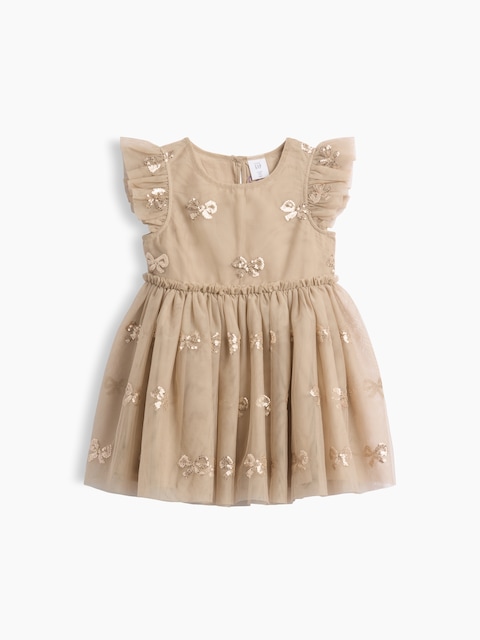 Baby & Toddler Sequin Bow Tulle Dress