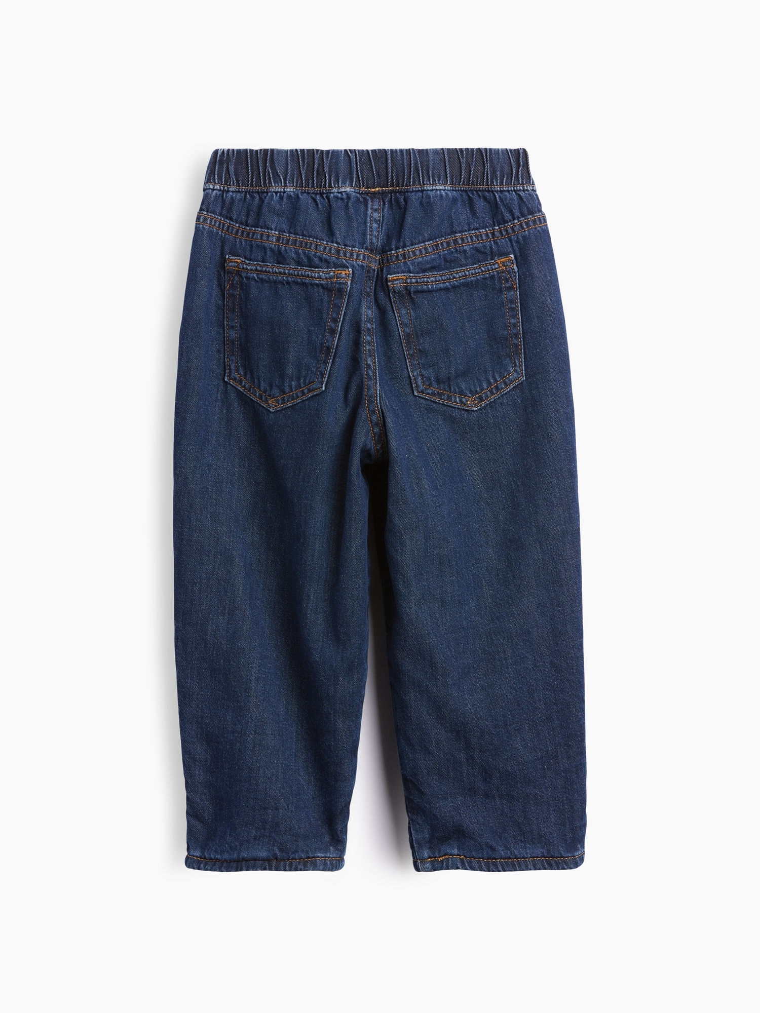 Джинсы Gap Cozy-Lined Barrel Jeans для малышей, цвет: Тёмная варка индиго — фото 3