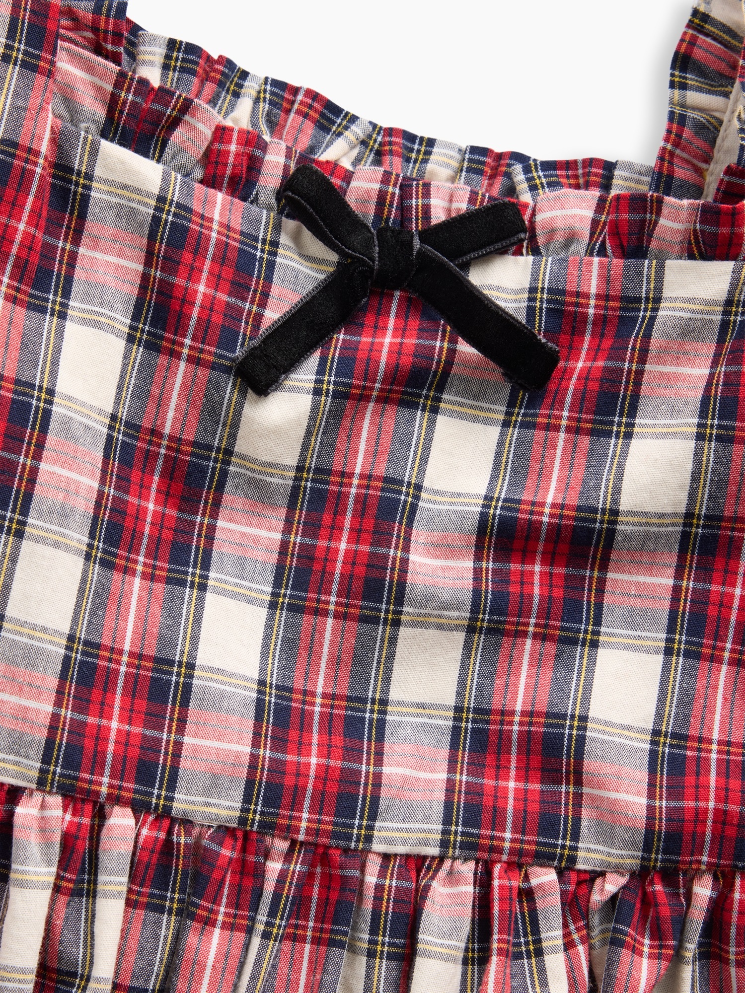 Платье Gap Poplin Plaid Dress для малышей, цвет: Белый красный клетчатый — фото 2
