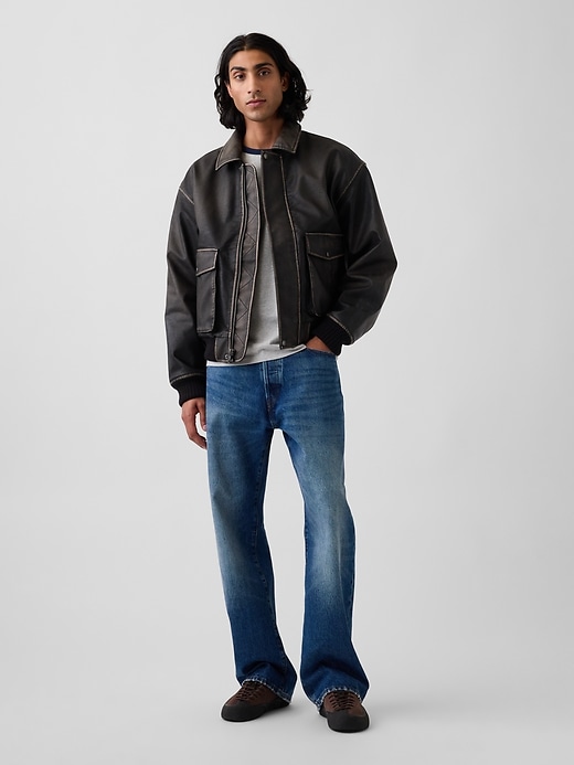 Recycled Vegan Leather Bomber Jacket | Gap