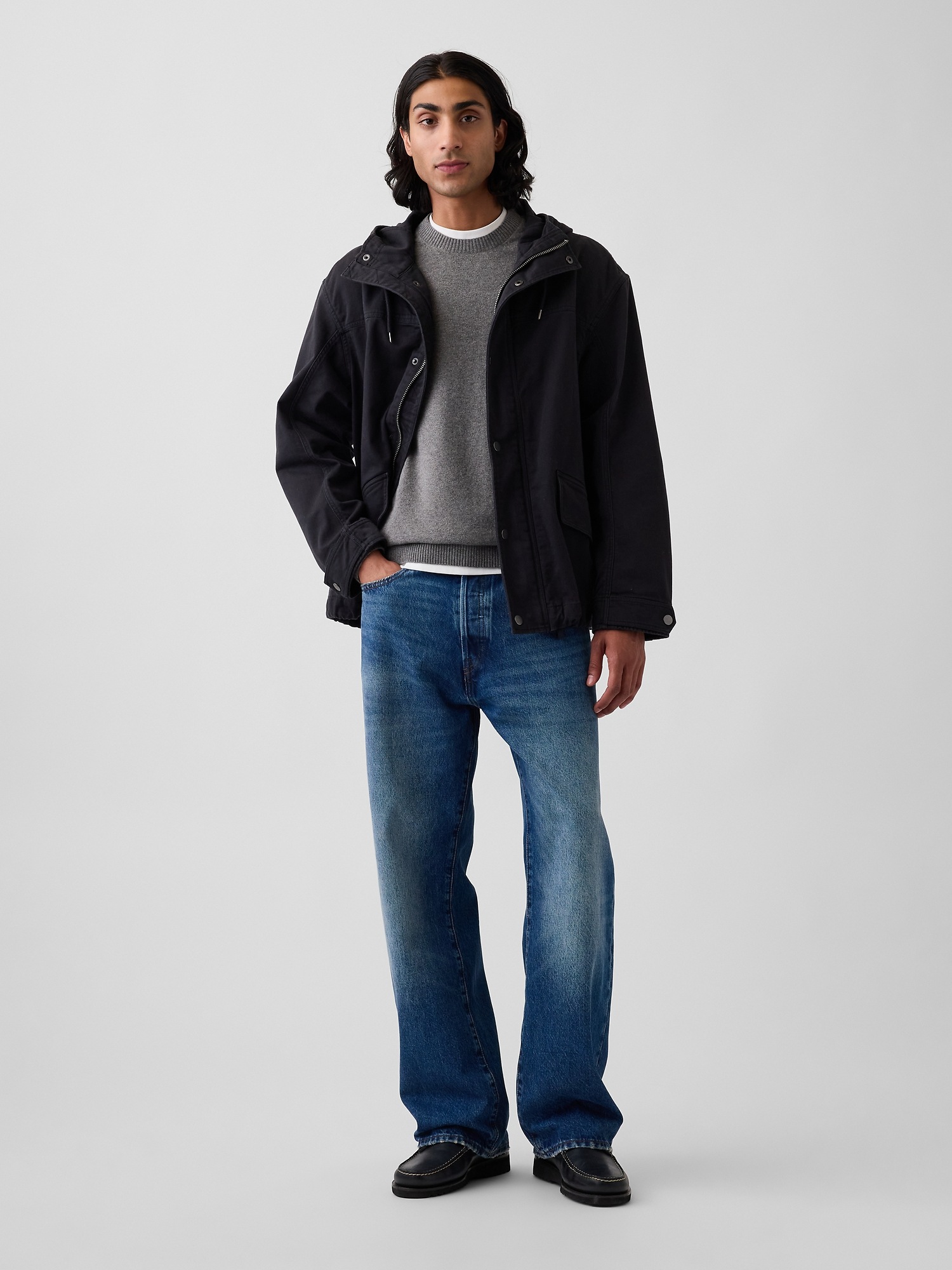 Мужская куртка Gap Oversized Utility, цвет: Чёрный — фото 2