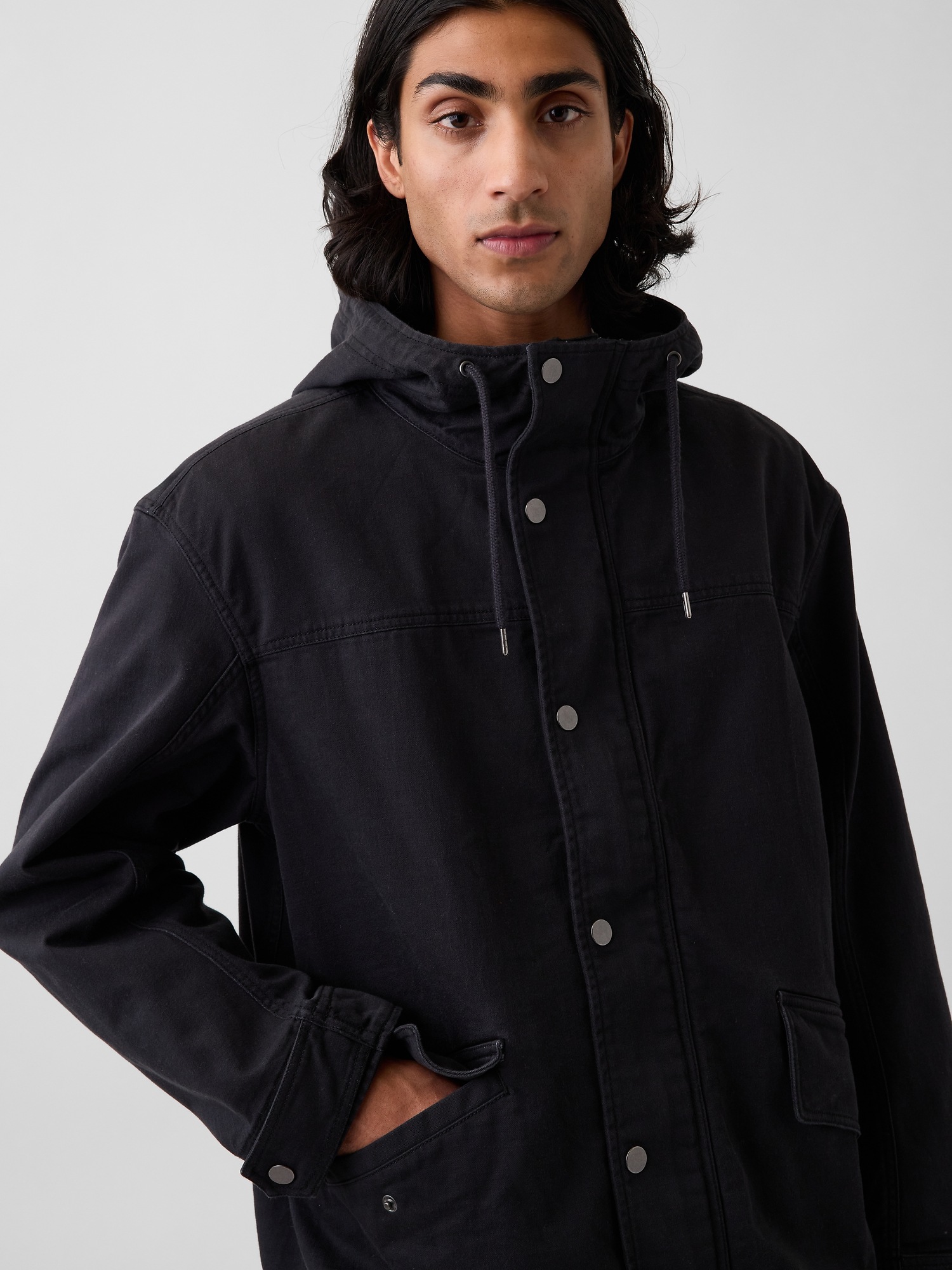 Мужская куртка Gap Oversized Utility, цвет: Чёрный — фото 4