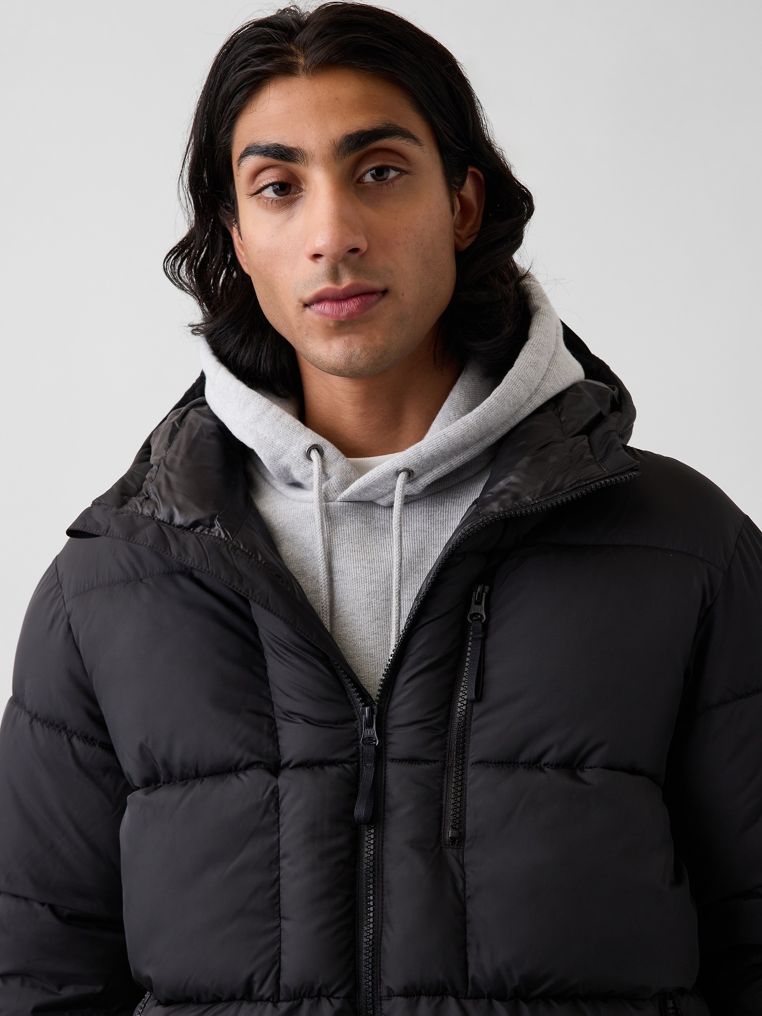 Мужская куртка Gap Recycled Heavyweight Puffer, цвет: Чёрный — фото 4